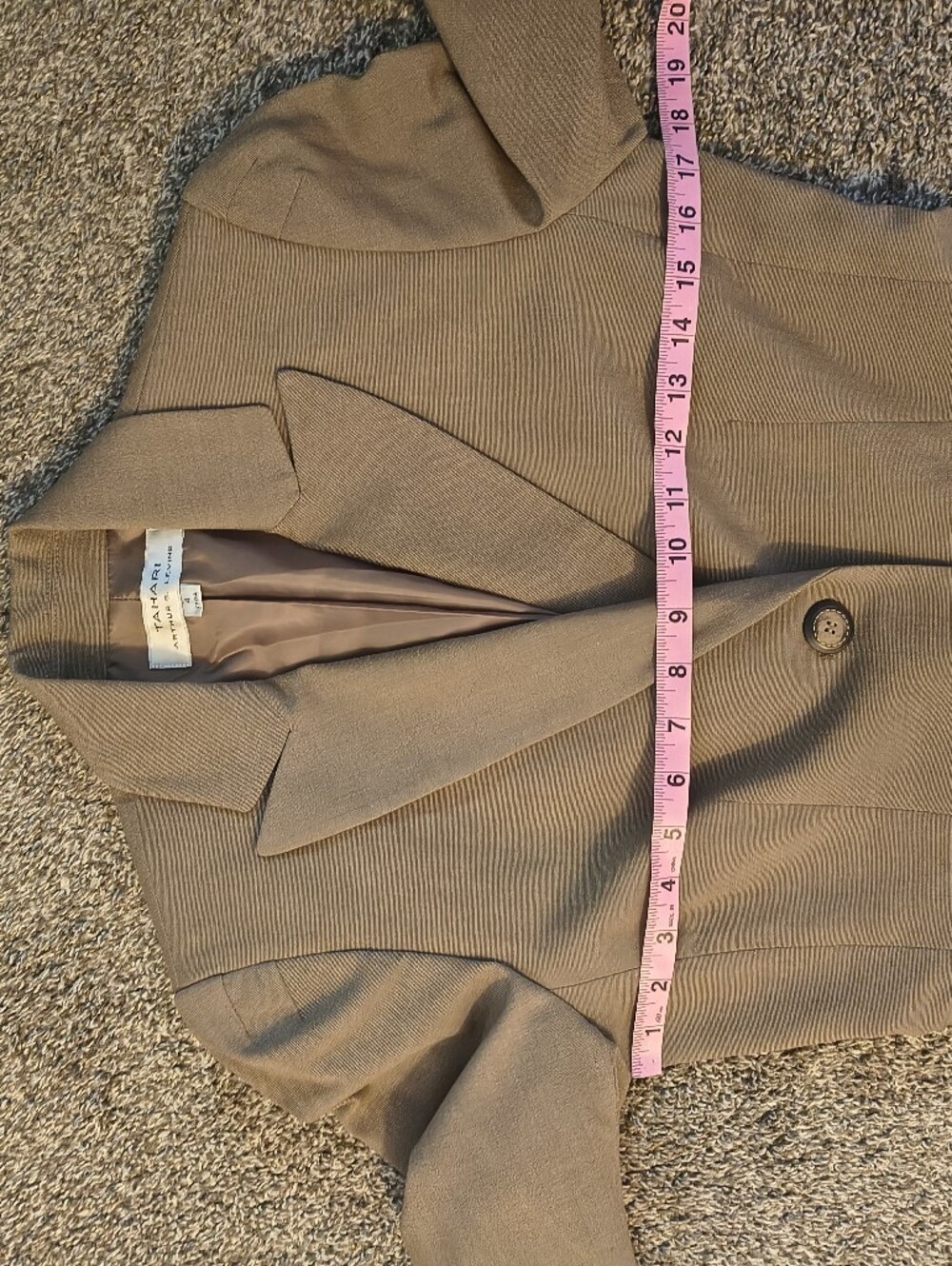 Tahari Arthur S Levine  Brown Two-Button Structured Blazer Jacket Size 4 - Picture 7 of 7